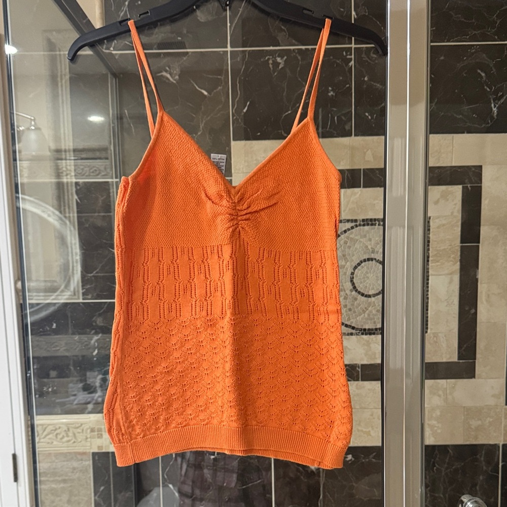 GAP Factory Orange Knit Spaghetti-Strap Camisole
